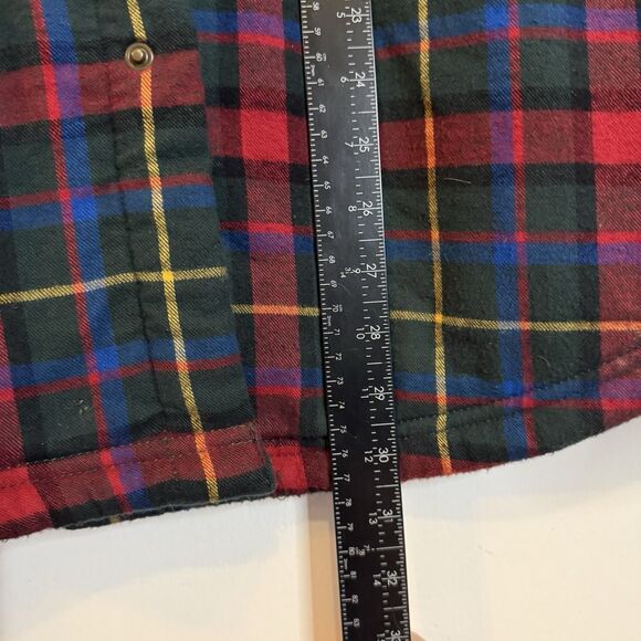 LLBean Men’s L Plaid Sherpa Lined Shirt Shacket Pockets Button Up Top - Picture 9 of 9